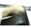 Birdie country  leather card holder with fox fur