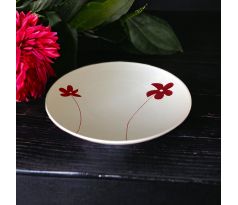tanier biely červené kvety
