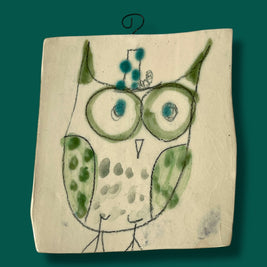 Keramický obrázok na stenu Sova 11x11