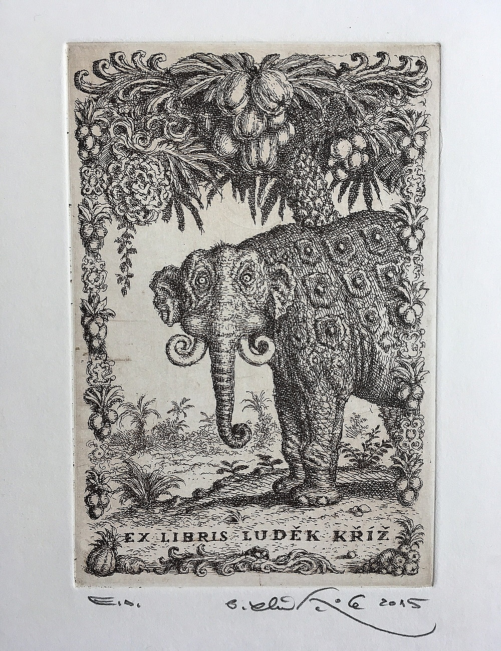 Peter Kľúčik, EX LIBRIS LUDĚK KŘÍŽ, Slon