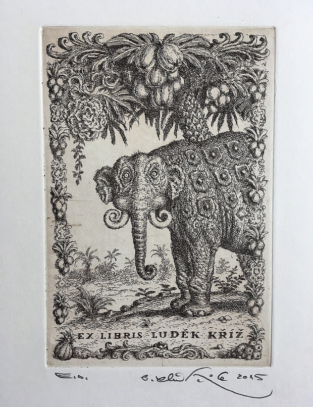 Peter Kľúčik, EX LIBRIS LUDĚK KŘÍŽ, Slon
