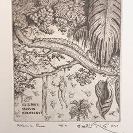 Peter  Kľúčik, EX LIBRIS MARVIN BOLOTSKY Adam a Eva 2001
