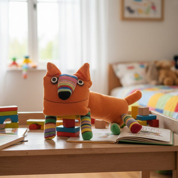 Soňa Mrázová Ručne šitý psík oranžový