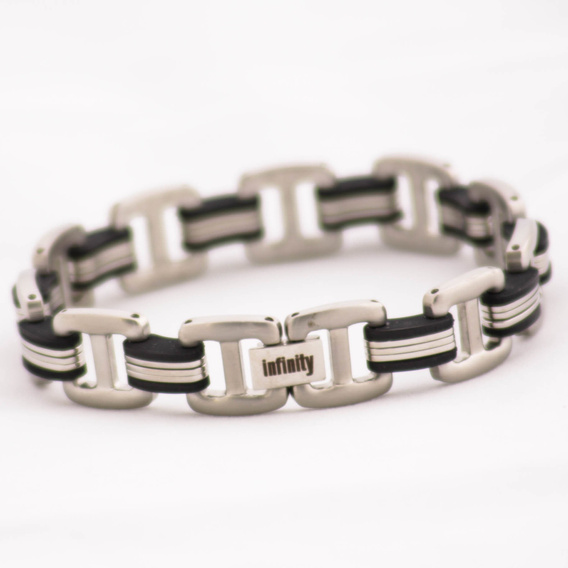 Náramok z ocele trojitý čierny