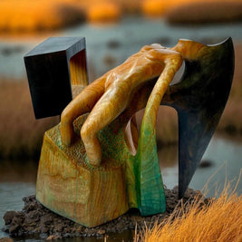 Daniel Bihany,  Uhol pohľadu - drevená plastika