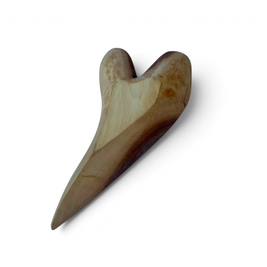 Magis Art Shop handcrafted heart-shaped wooden bowl for snacks with natural wood grain finish