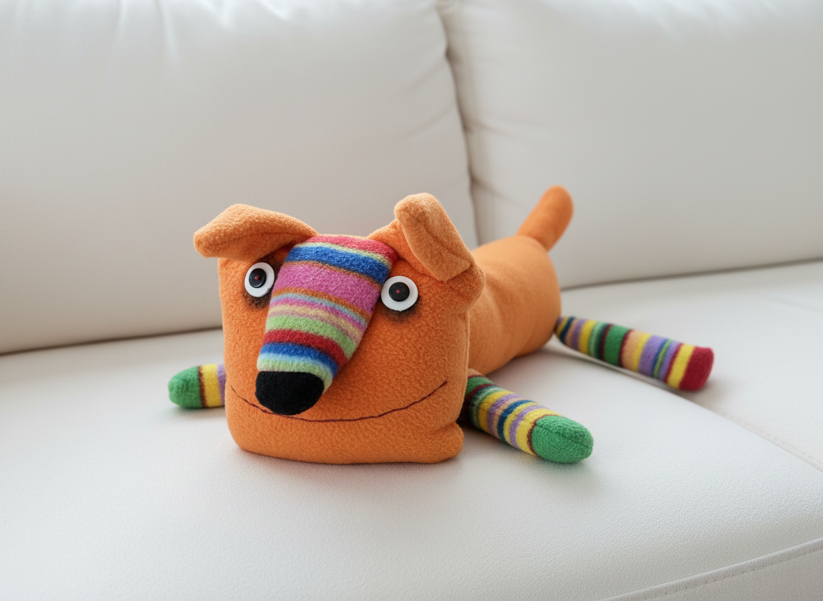 Soňa Mrázová Ručne šitý psík oranžový