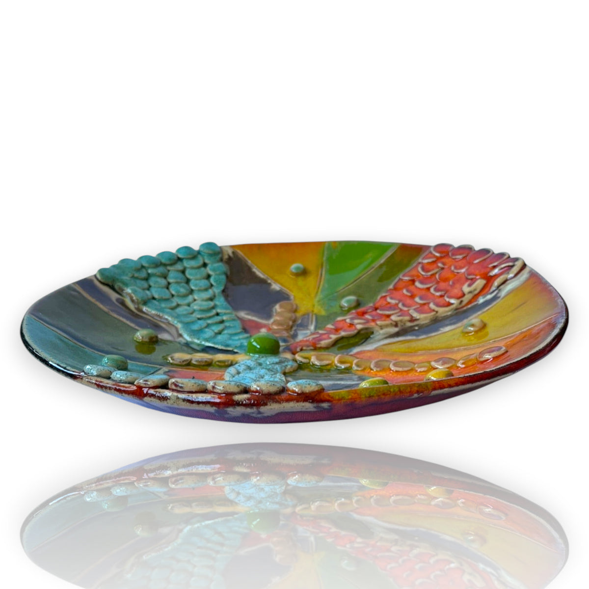 Magis Art Shop ceramic bowl by Janka Blašková in vibrant autumn colors with decorative textured bead accents