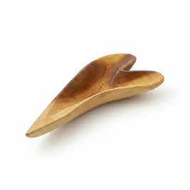 Magis Art Shop hand-carved wooden heart-shaped bowl for nuts or candy with natural wood grain finish