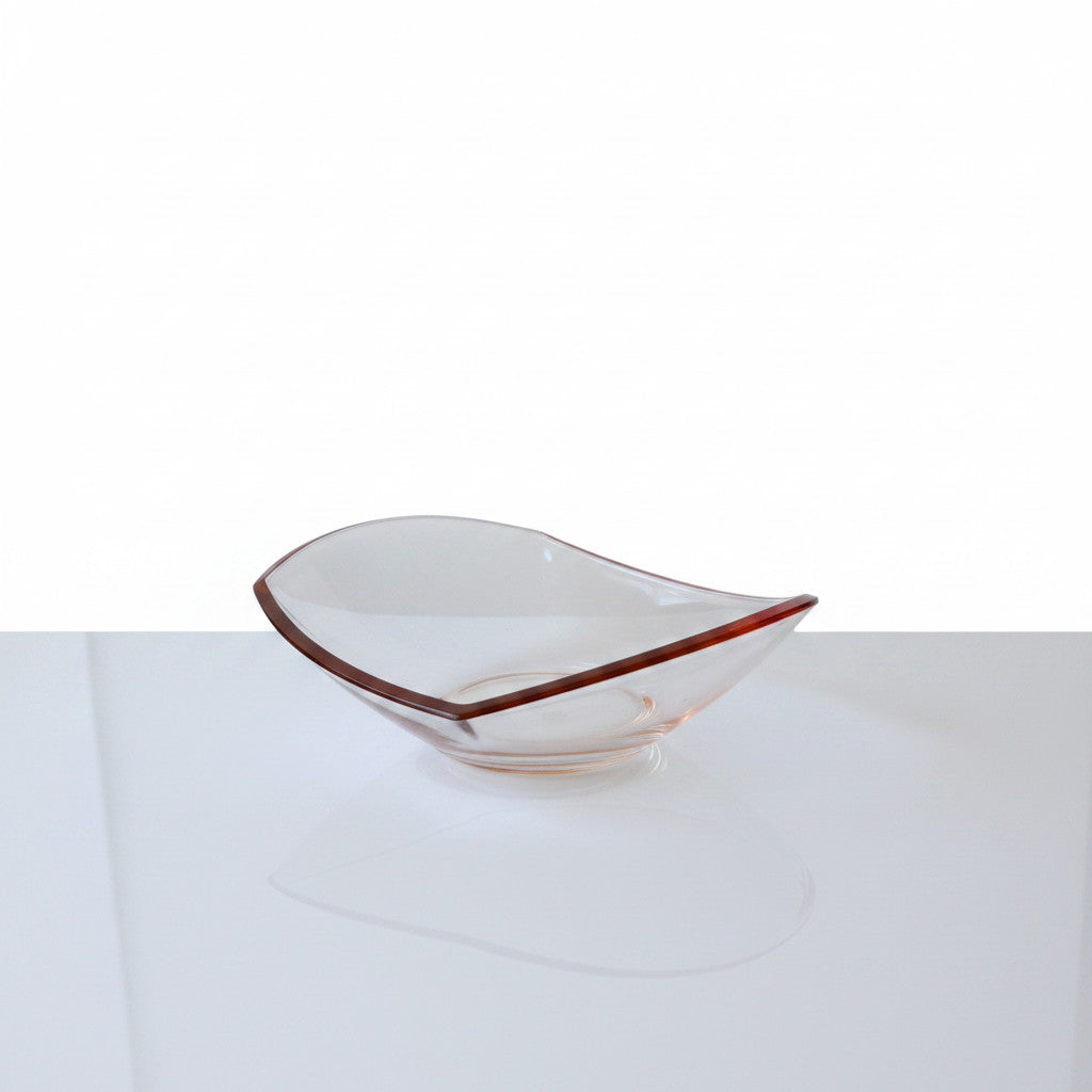 Magis Art Shop large deep glass bowl with a stylish orange rim, perfect for fruit or as a decorative centerpiece.