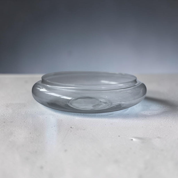 Magis Art Shop large round clear glass decorative bowl for fruit or seasonal centerpieces, 35cm diameter