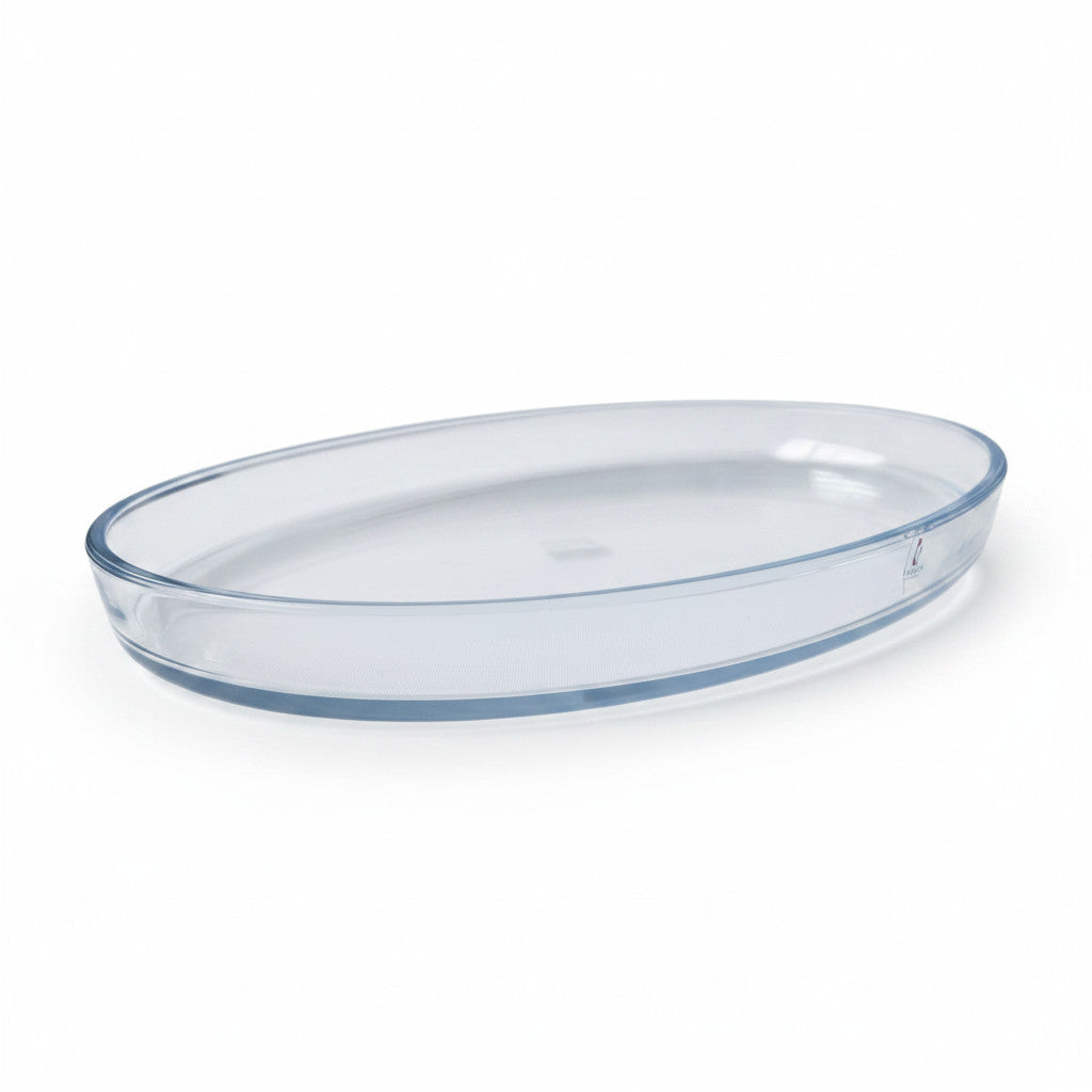 Magis Art Shop large oval glass serving bowl with a timeless clear design for fruit or desserts