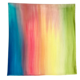 Magis Art Shop square silk scarf by Jana Melichová featuring a vibrant rainbow gradient design