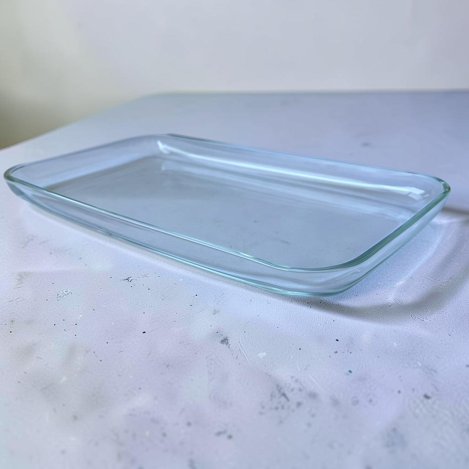 Magis Art Shop rectangular clear glass serving bowl for snacks, fruit, or desserts, 35x20 cm