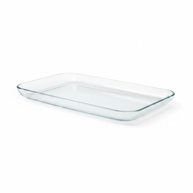Magis Art Shop elegant rectangular glass serving bowl for snacks, fruit, or desserts, 35x20 cm.
