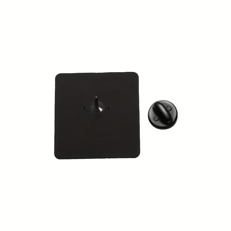 Magis Art Shop square enamel pin back view with metal clutch fastener on a plain white background