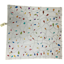 Magis Art Shop white silk scarf by Jana Melichová featuring a delicate hand-painted pattern of colorful teardrops.