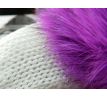 Biely Headcover s fialovou bambuľkou z líšky