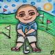 Golfing boy