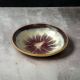 Medium-sized ceramic bowl in beige burgundy - white shades.