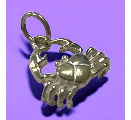 Strieborný prívesok Krab