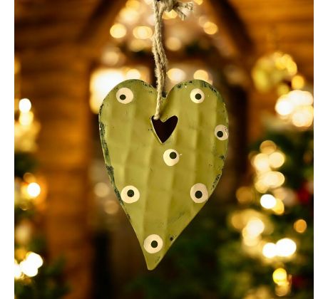 Dekorácia srdiečko z plechu