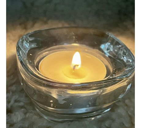 Sklený svietnik malý