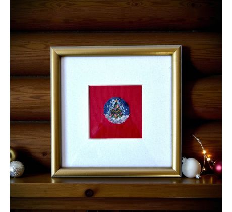 Obrázok s vianočným motívom - výšivka