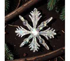 Vianočná ozdoba - snehová vločka sklená