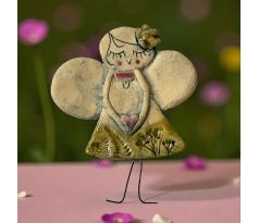 Keramický anjel na zavesenie