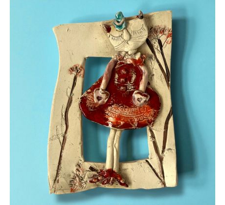 Mačička - Keramický obrázok