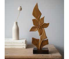 drevorezba dub abstrktné, socha drevená, drevený kvet,