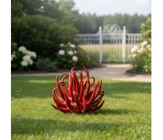 plastika šamotová hliny Morská anemonka, socha červená, socha do záhrady