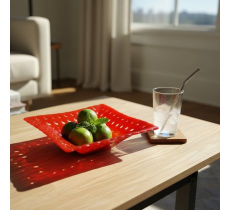 Sklenená misa červená