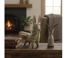 Keramický koník s ohnivým chvostom, zelený