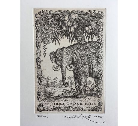 Peter Kľúčik, EX LIBRIS LUDĚK KŘÍŽ, Slon