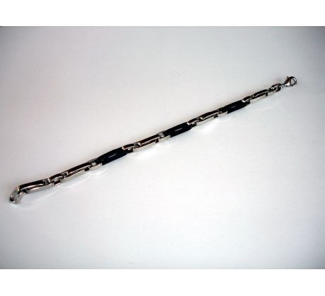 Náramok z nerezovej ocele s čiernym zdobením