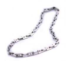 Náhrdelník z nerezovej ocele obdlžníkové články