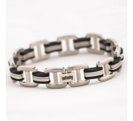 Náramok z ocele trojitý čierny