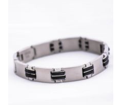 Náramok z ocele dvojitý čierny