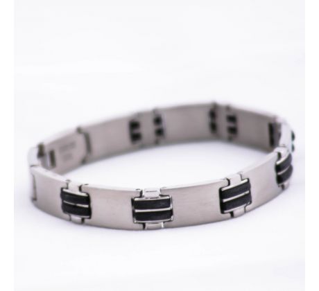 Náramok z ocele dvojitý čierny