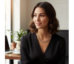 Náhrdelník z nerezovej ocele obdlžníkové články